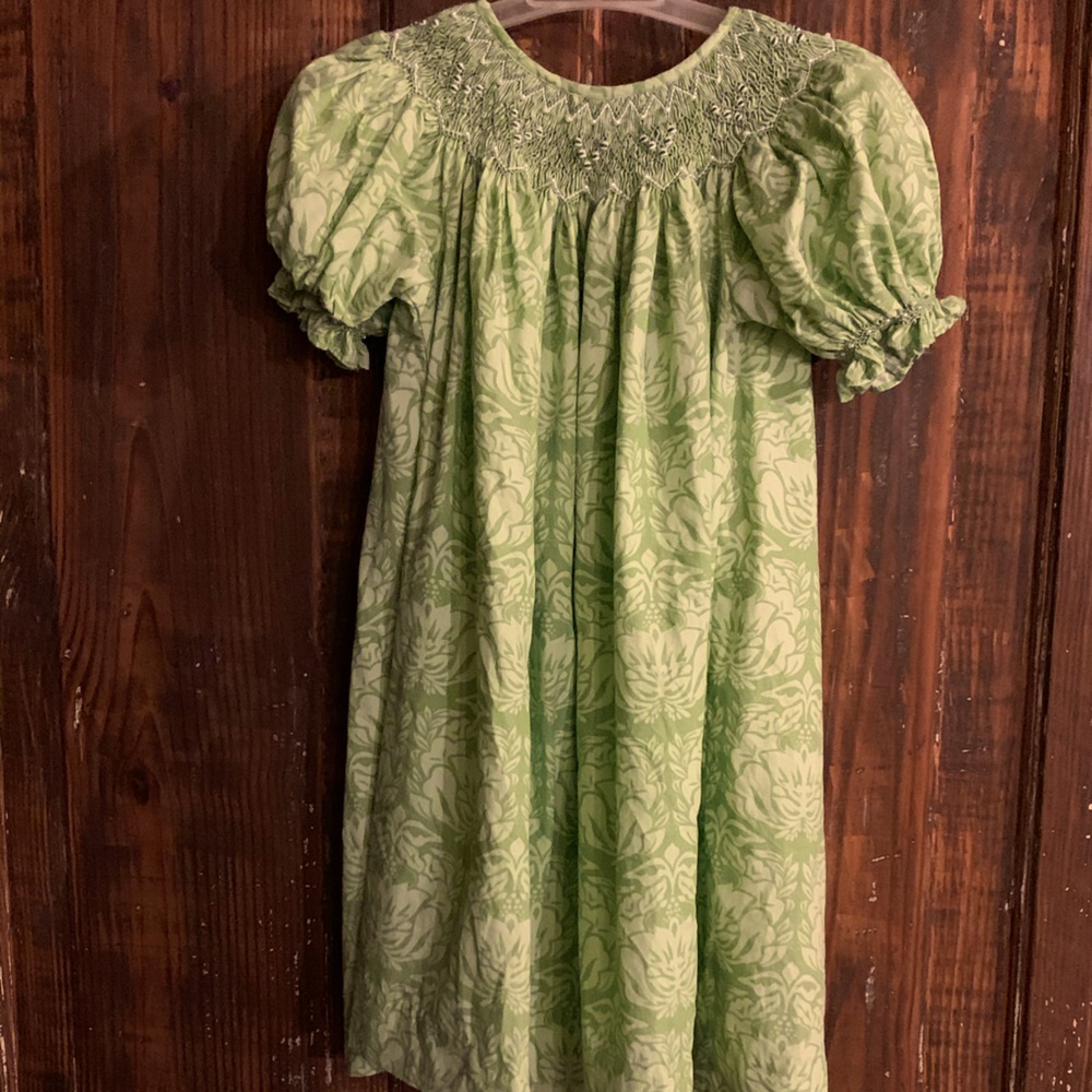 24mo Green smocked dress
